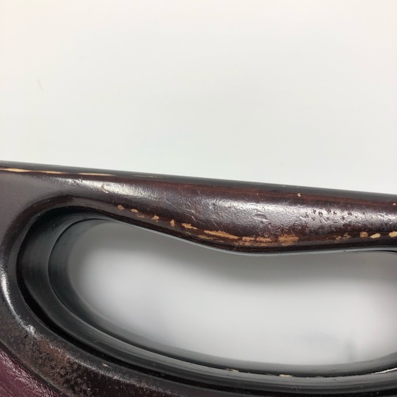 Rebecca Minkoff Lovers Clutch - Purple Red leather and wooden handle - Picture 2 of 12